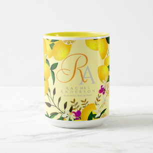 Mug Monogramme citron jaune