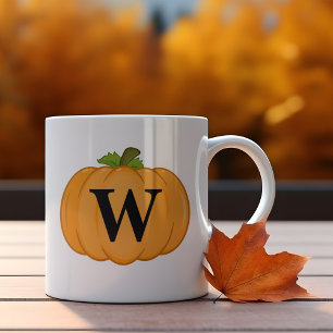 Mug Monogramme Citrouille Orange