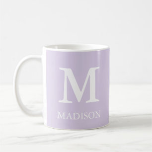 Mug Monogramme classique minimaliste moderne Lavande