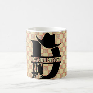 Mug Monogramme Cowboy 'D' divisé