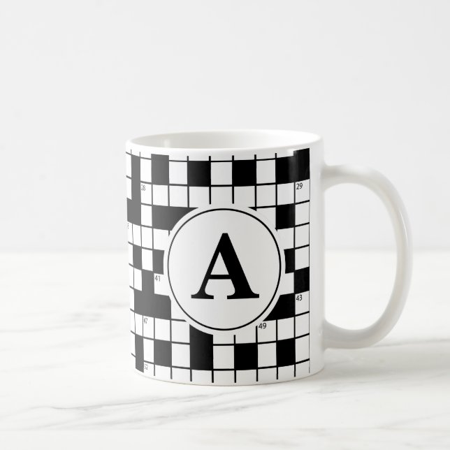 Mug Monogramme de casse-tête de mot croisé (Droite)