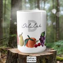 Monogramme de collage minimaliste de fruits Croche