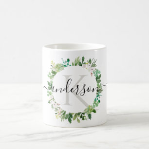 Mug MONOGRAMME DE COULEUR D'EAU DU cool SUCCULENT WREA