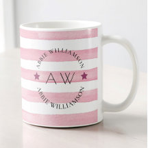 monogramme de couleur rose