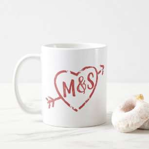 Mug Monogramme de Doodle toujours et toujours amoureux