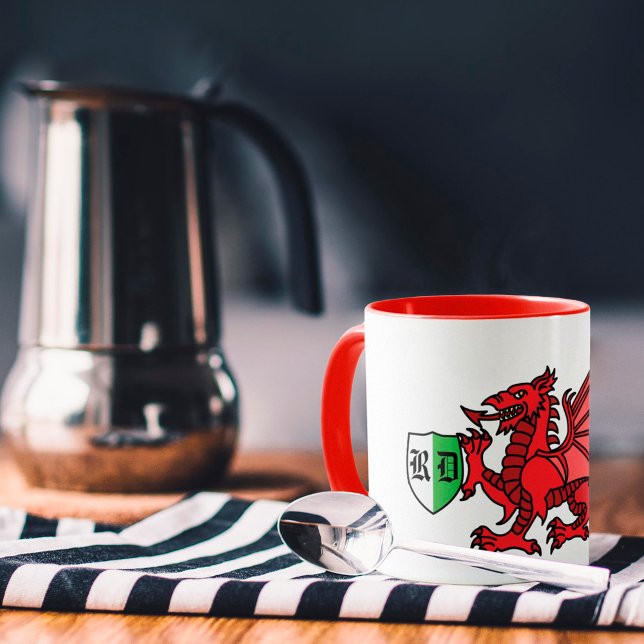 Mug Monogramme de dragon gallois (Créateur téléchargé)