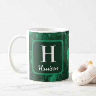 Mug Monogramme de famille Marbré Gemme verte