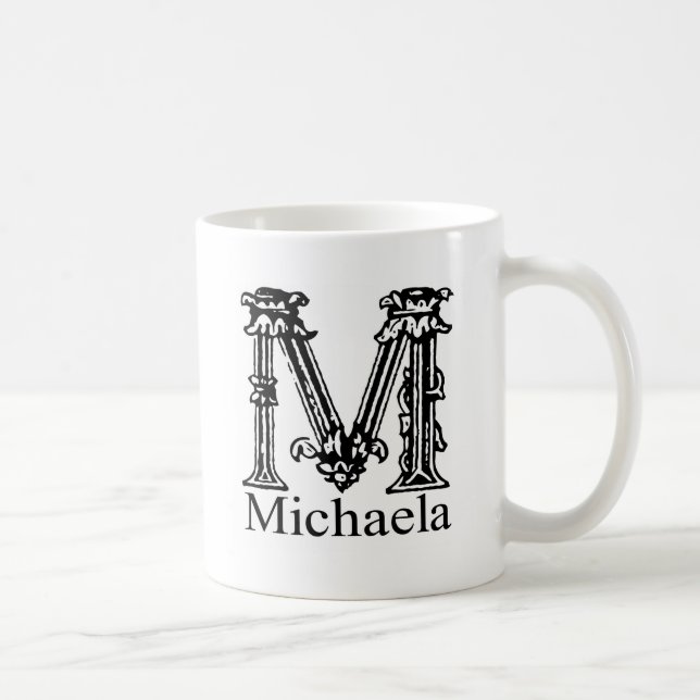 Mug Monogramme de fantaisie : Michaela (Droite)