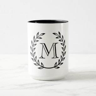 Mug Monogramme de guirlande de laurier