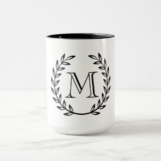 Mug Monogramme de guirlande de laurier