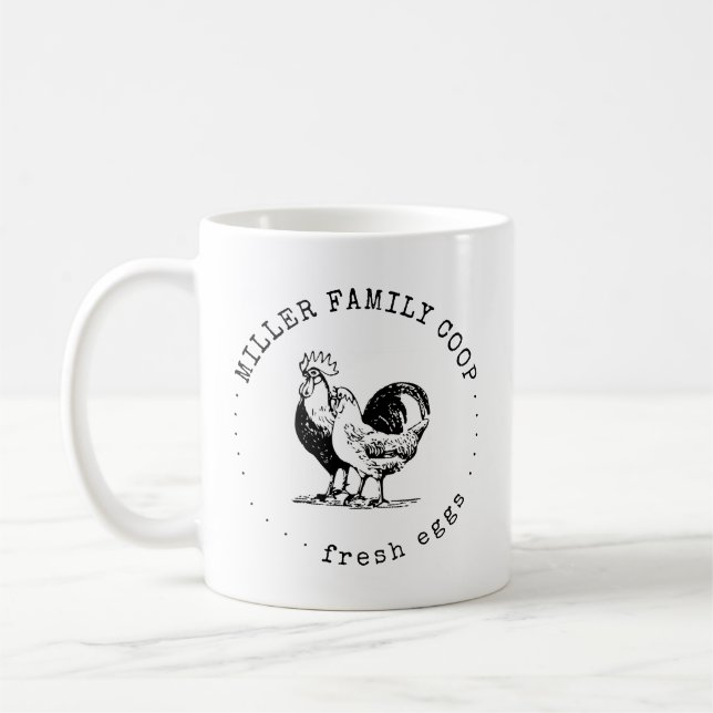 Mug monogramme de la famille de machines à écrire rust (Gauche)