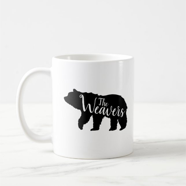 Mug Monogramme de la famille des ours rustiques (Gauche)