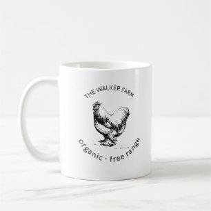 Mug monogramme de la ferme de poulet rustique