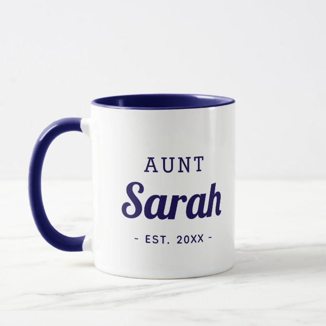 Mug monogramme de la tante personnalisée (Gauche)