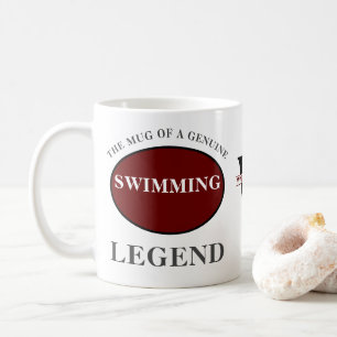 Mug Monogramme de légende de natation Ajouter votre no
