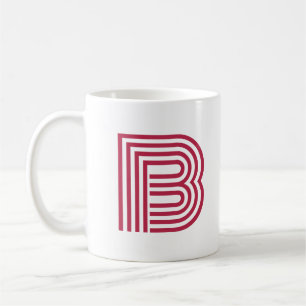 Mug Monogramme de lettre initiale Moderne Élégant Simp