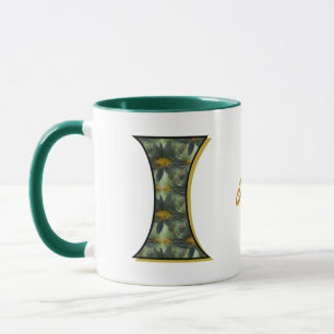 Mug Monogramme de marguerite initiale I Personnalisé