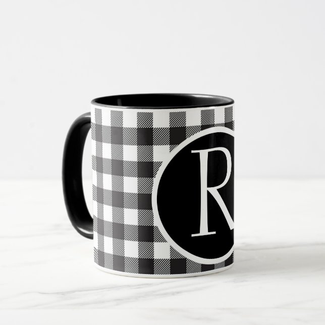 Mug Monogramme de moisissure de buffle (Devant gauche)