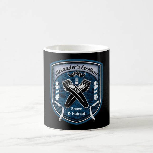 Mug Monogramme de moustache de coiffeur de Polonais de (Centre)