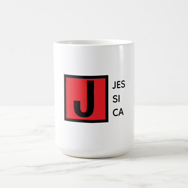Mug Monogramme de nom professionnel élégant moderne (Centre)