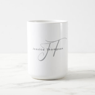 Mug Monogramme de nom professionnel élégant moderne