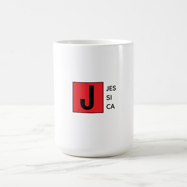 Mug Monogramme de nom professionnel élégant moderne (Centre)