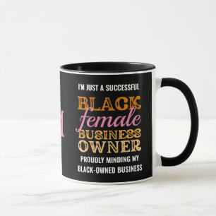 Mug MONogramme DE PROPRIÉTAIRE D'ENTREPRISE NOIRE FEMM