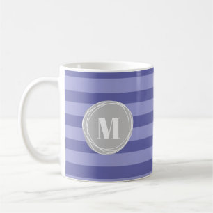 Mug Monogramme de rayures pourpres