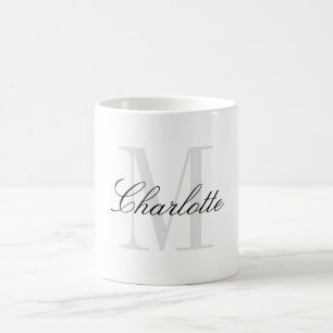 Mug Monogramme de script moderne Nom personnalisé