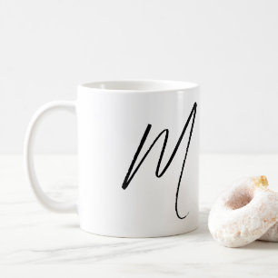 Mug Monogramme de script personnalisé minimaliste