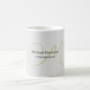 Mug Monogramme de script sophistiqué initial moderne