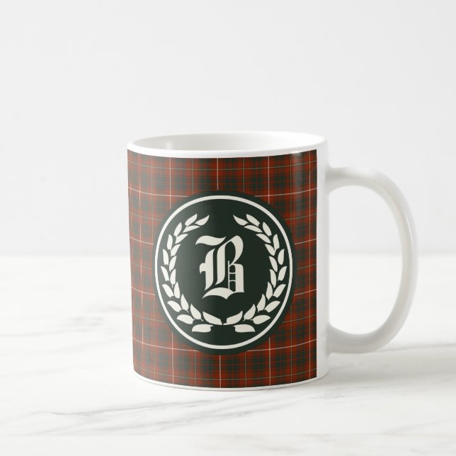 Mug Monogramme de tarte rouge et vert de la famille Br (Droite)