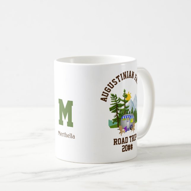 Mug Monogramme de voyage sur route familiale personnal (Devant droit)