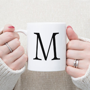 Mug Monogramme décoratif à lettre unique en verre