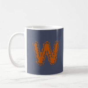Mug Monogramme déplaisant avec collision orange sur bl