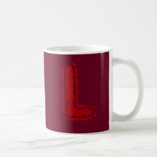 Mug Monogramme déplaisant rouge sur rouge