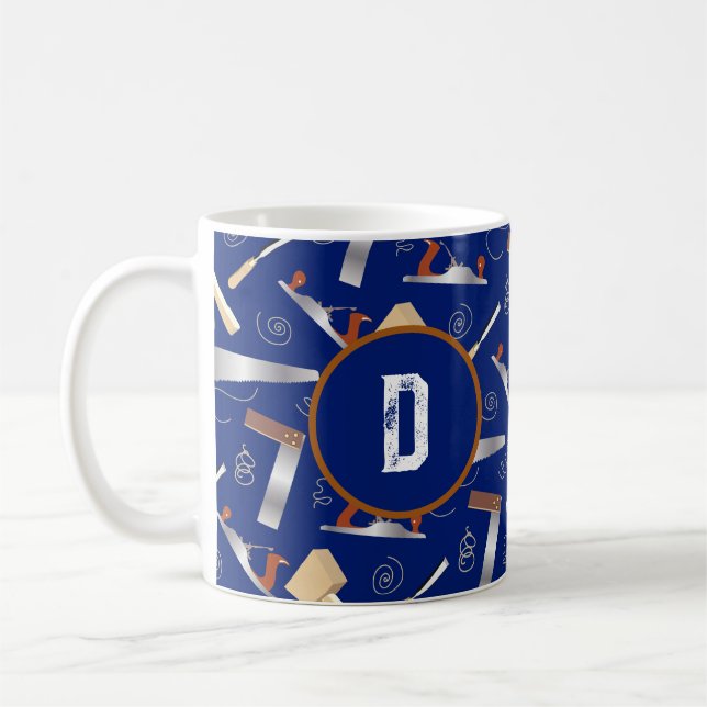 Mug Monogramme des outils de travail du menuisier (Gauche)