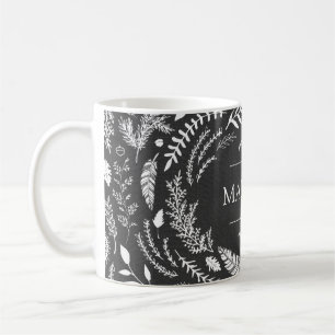 Mug Monogramme d'hiver gris rustique