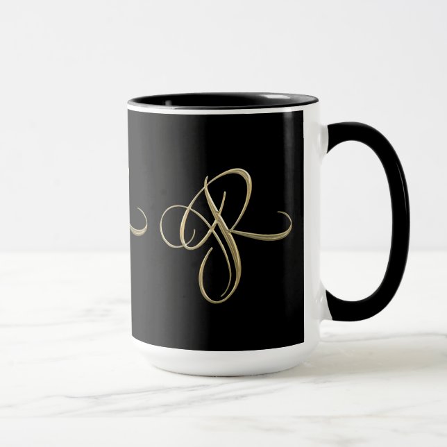 Mug Monogramme d'or de l'initiale R (Droite)