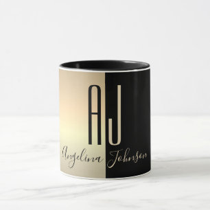 Mug Monogramme d'or noir