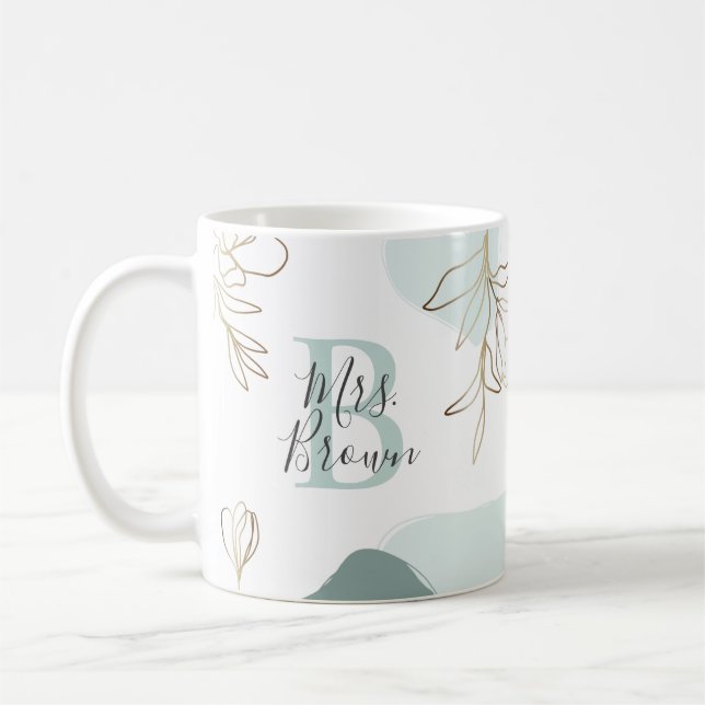 Mug Monogramme édité Citation de l'enseignant (Gauche)