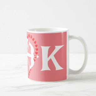 Mug monogramme élégant mignon valentine, sucré pour co