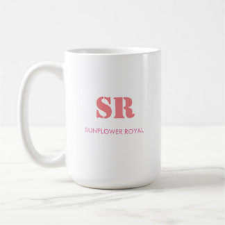 Mug Monogramme Élégant rose minimal