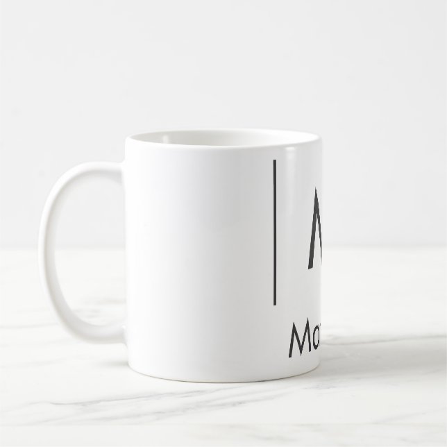 Mug Monogramme élégant simple nom de garçon d'honneur  (Gauche)