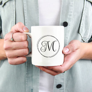 Mug Monogramme en écriture cursive ronde