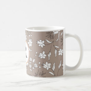 Mug monogramme et fleurs