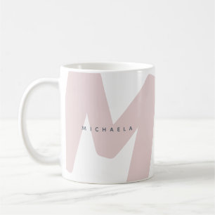 Mug Monogramme et nom personnalisés de grande taille m