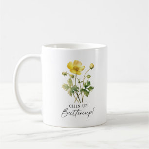Mug Monogramme floral jaune sur mesure