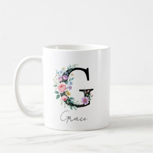 Mug Monogramme floral – Lettre G