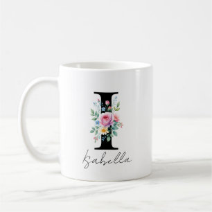 Mug Monogramme floral – Lettre I